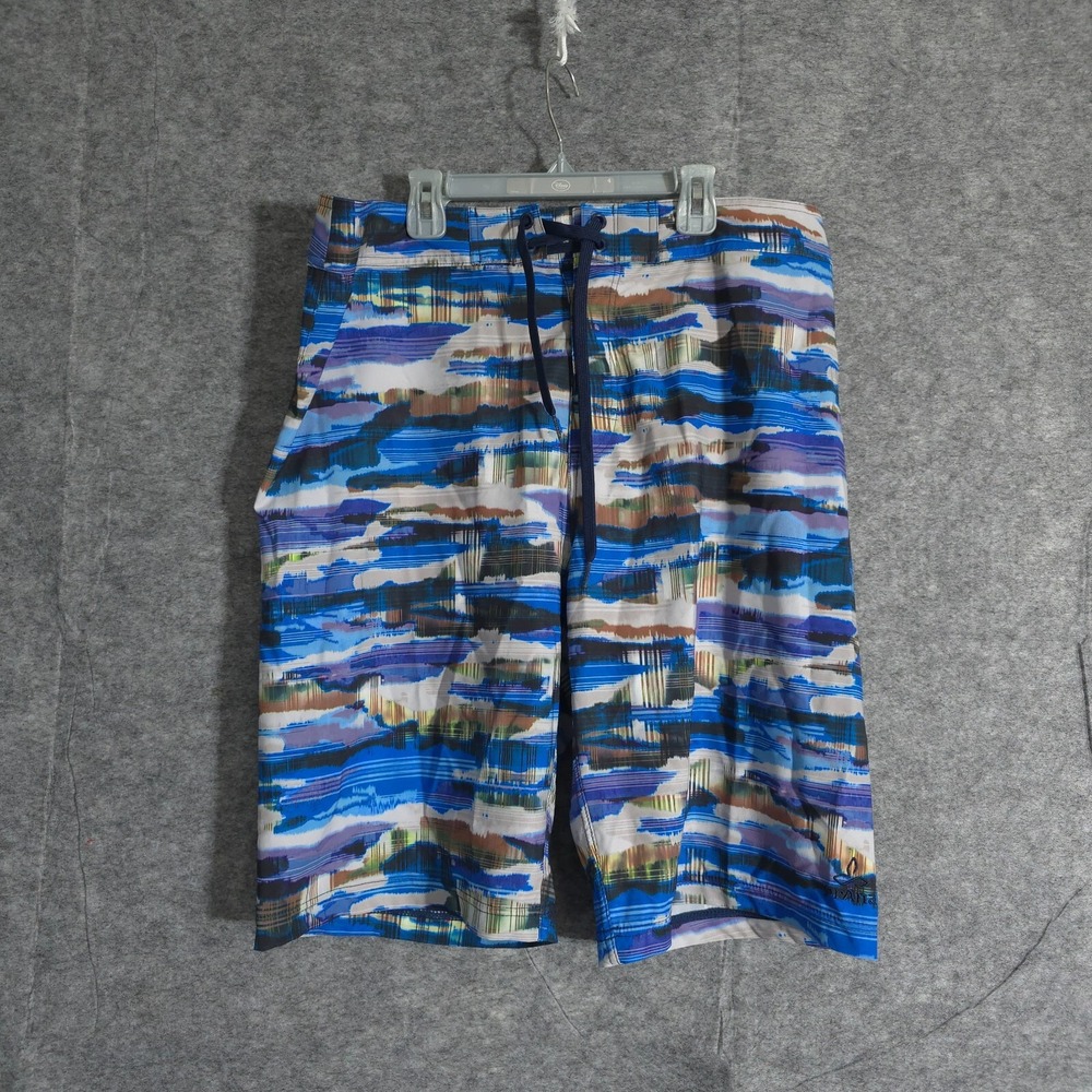 Prana Shock Waves Board Shorts Swim UPF Surf Beach Swimsuit Trunks Outdoor Sz 36
